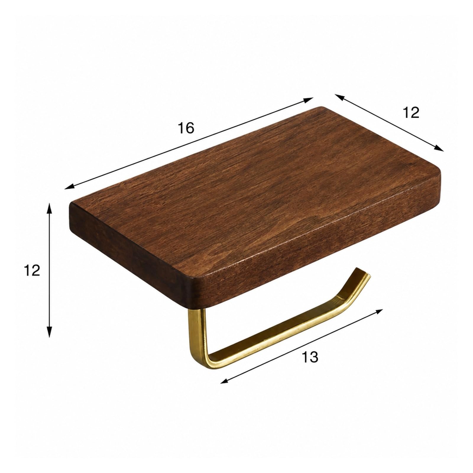 HLTYGWX Portarotolo, Portarotolo, Portarotolo a Parete in Legno, Ottone, per Bagno