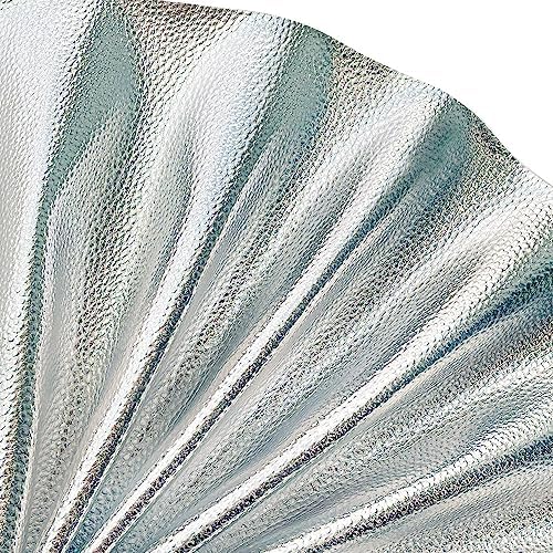 XHT Lychee Texture Vinyl Solid Color Faux Leather Fabric for Hair Bows Jewelry Making (Pearl Silver) image 5