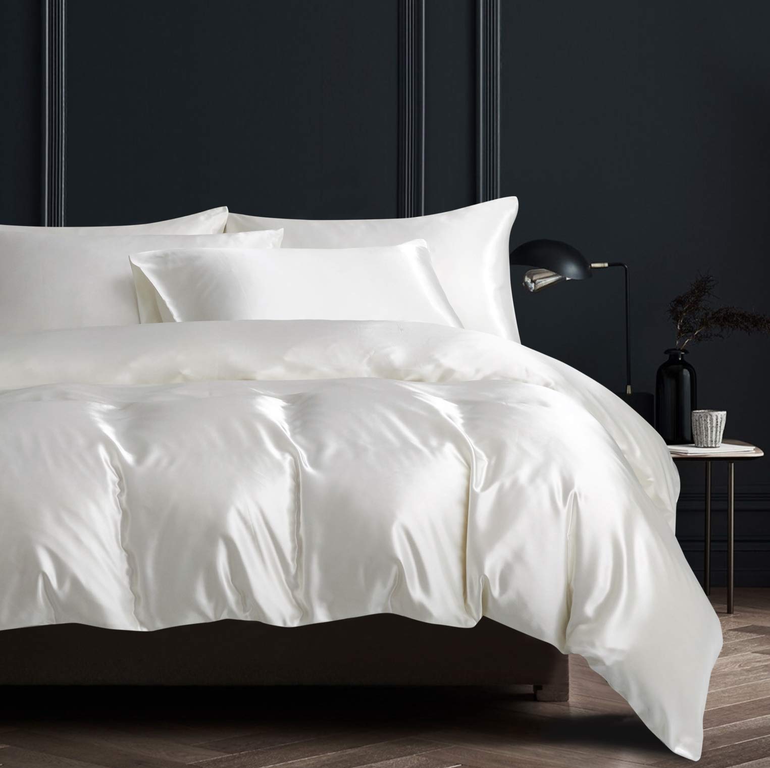 Damier Satin Bettwäsche 135x200 155x220 200x200 200x220 220x240 Uni Glatt Glänzend Hochwertiges Bettwäsche Satin mit Reißverschluss und Kissenbezüge