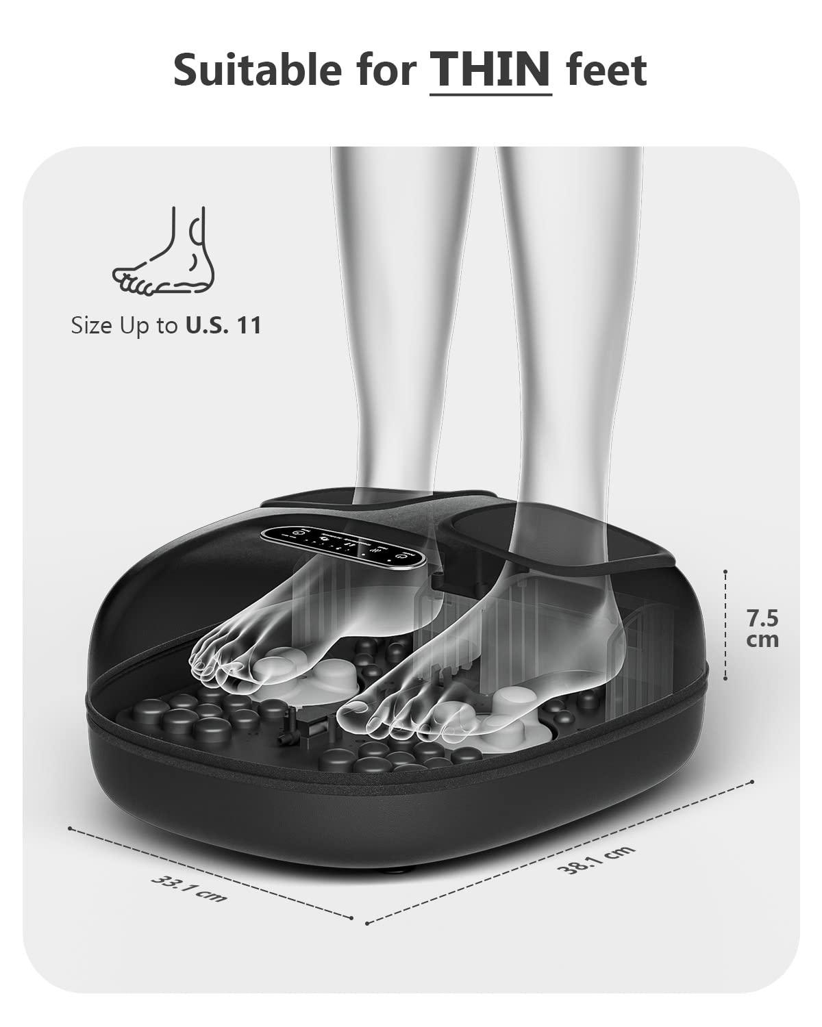 RENPHO Foot Massager, Foot Massager Machine, Foot Massager for Plantar Fasciitis, Shiatsu Foot Massager with Remote Control, Foot Massager with Heat, Electric Foot Massager Fits Feet Up to Men Size 11