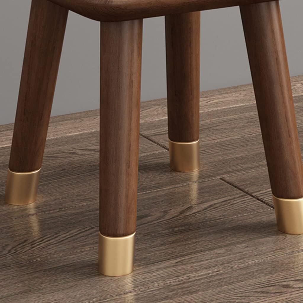 Wooden Step Stool for Adults,Round Cushion Foot Stool,Small Stool with Non-Slip Pad for Bedroom, Living Room and Kitchen (Brown 28 * 28 * 26cm)