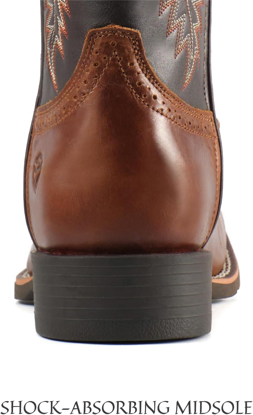 SUREWAY Cowboy Boots For Men - Mens Square Toe Western Boot,Oil/Slip Resistant,Durable Fashionable Classic Pull on 10 Inch Boots Mid Calf Wellington Boots - Image 6