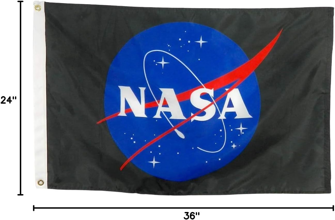 NASA Logo Flag - Durable All Weather Nylon - Made in USA (2x3')