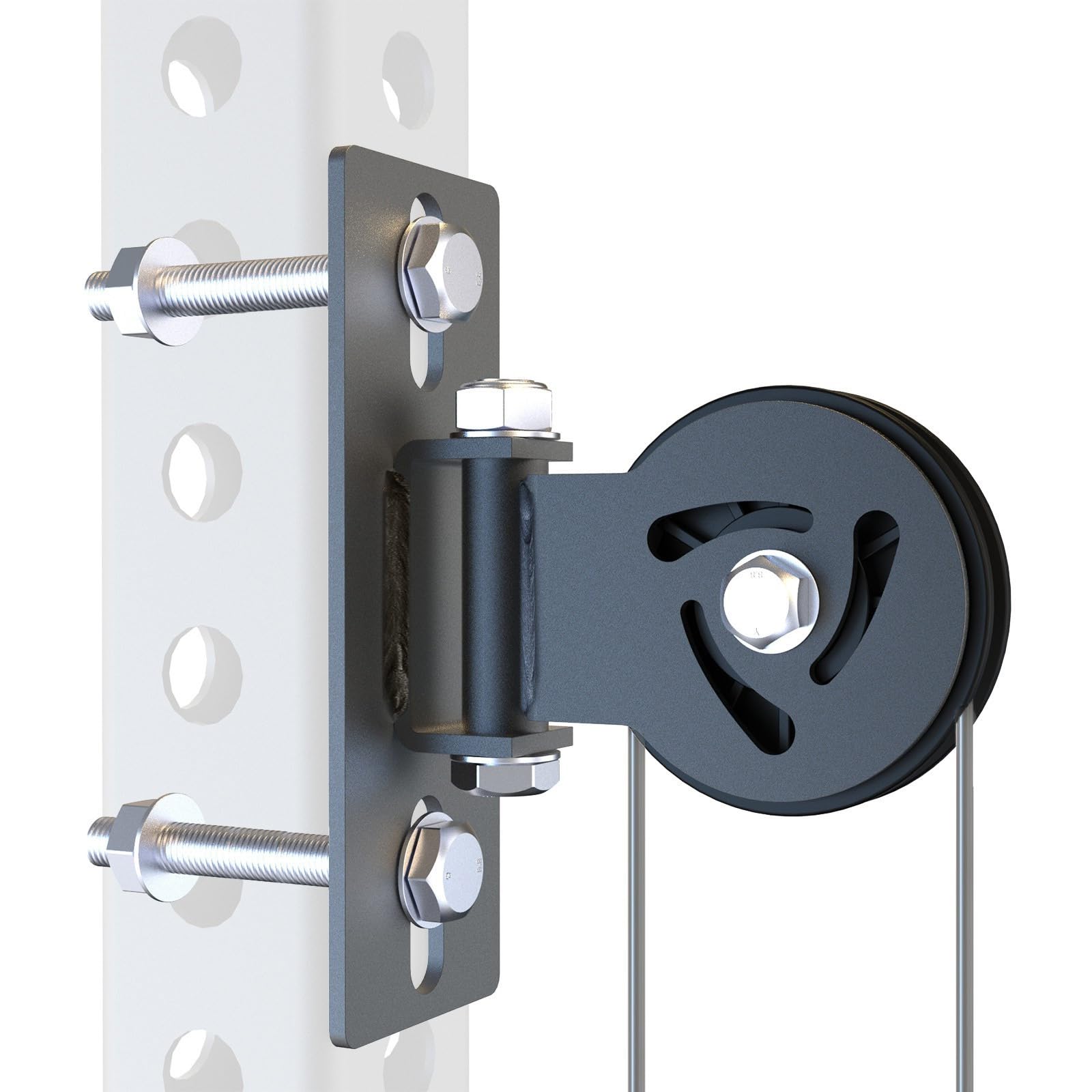J Bryant Universal Cable Pulley Attachment for Power Racks – Compatible with 5/8" Holes – Adjustable Mounting for 50x50mm, 50x75mm, 75x75mm Uprights – DIY Gym Pulley System
