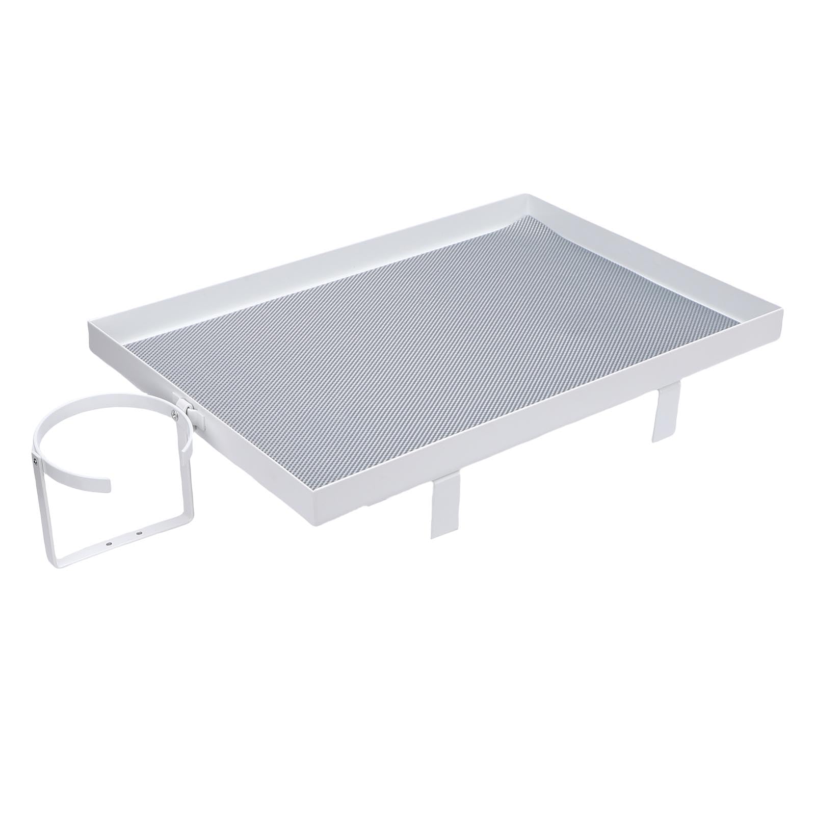 Étagère de chevet peu encombrante avec porte-gobelet, plateau de lit en acier au carbone pour lits superposés et petits espaces, capacité de 13,6 kg, idéale pour dortoirs et appartements
