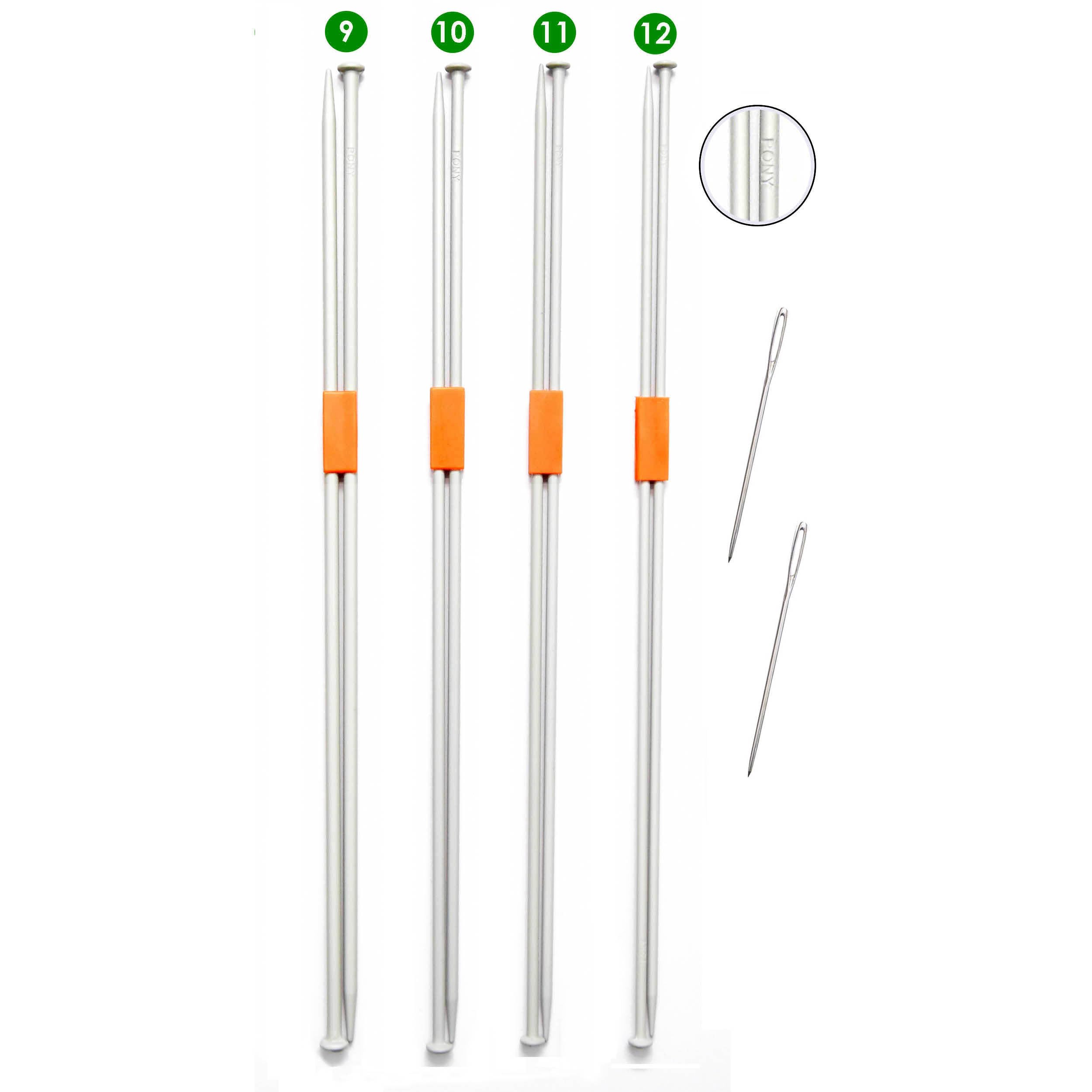 M.G Enterprise Pony Large Abs Plastic Single Pointed Knitting Needles for Bulky Jumbo Yarn- 35 Cm Long Number 9,10,11,12-image-14