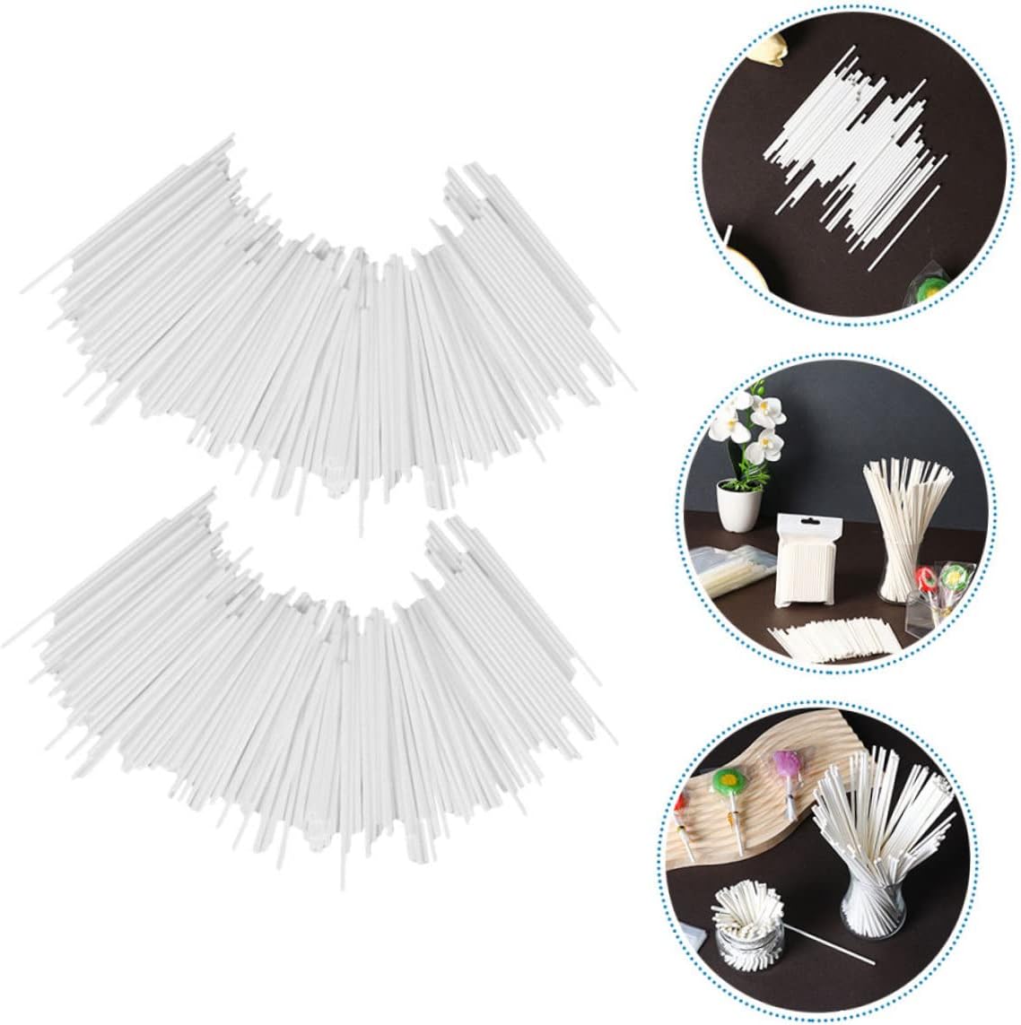PRETYZOOM 200Pcs Multi-Function Paper Lollipop Sticks for DIY Candy Party Treats Crafts Reusable Mixing Bars for Creative Projects