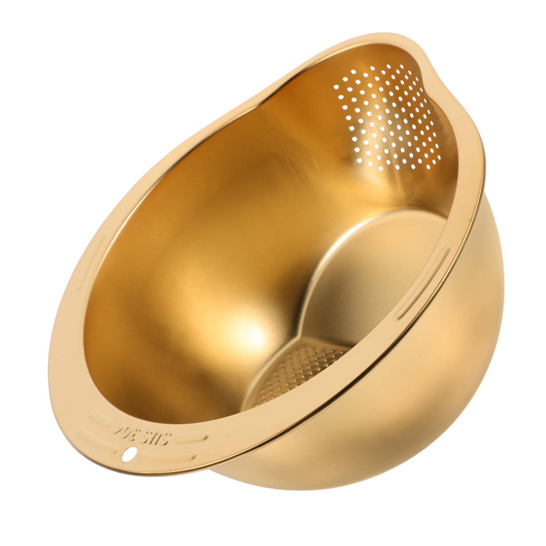 TOYANDONA Colador Multi-funcional y Elegante de Acero Inoxidable Dorado para Lavar Arroz Práctico Recipiente para Escurrir para Cocina Diaria