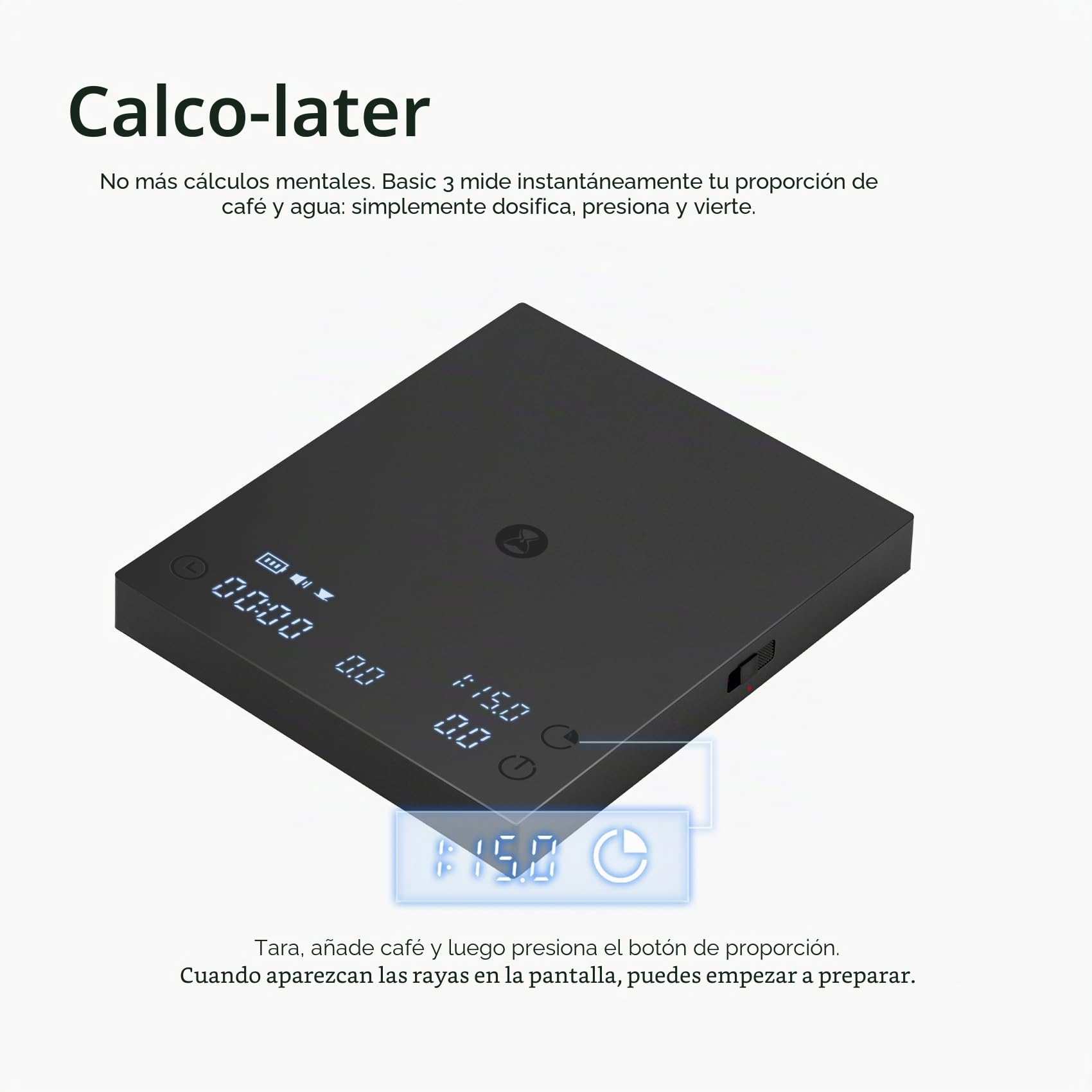 TIMEMORE Báscula de café Basic 3.0 con temporizador y relación/caudal, onz/kg conmutable, digital, para espresso y pour-over, color negro