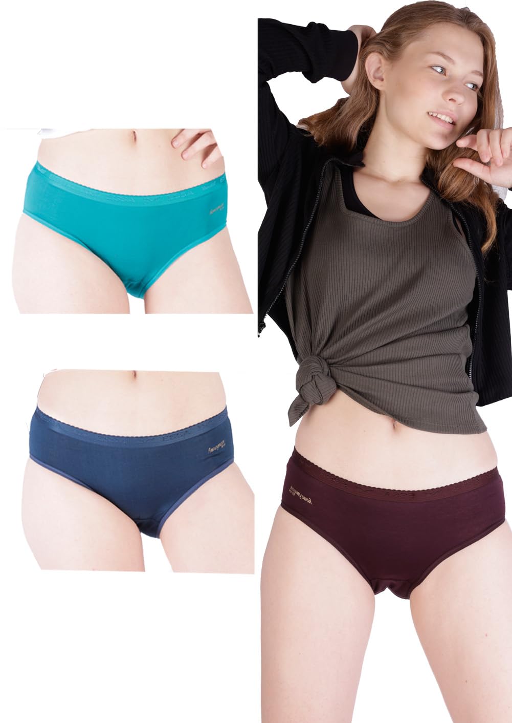 Honeymoon OE Women’s Cotton Plain Briefs|Ultra Soft, Mid-Waist, Full Coverage Panties|High Comfort Hipsters,Underwear & Innerwear|Perfect for Daily Use-image-18