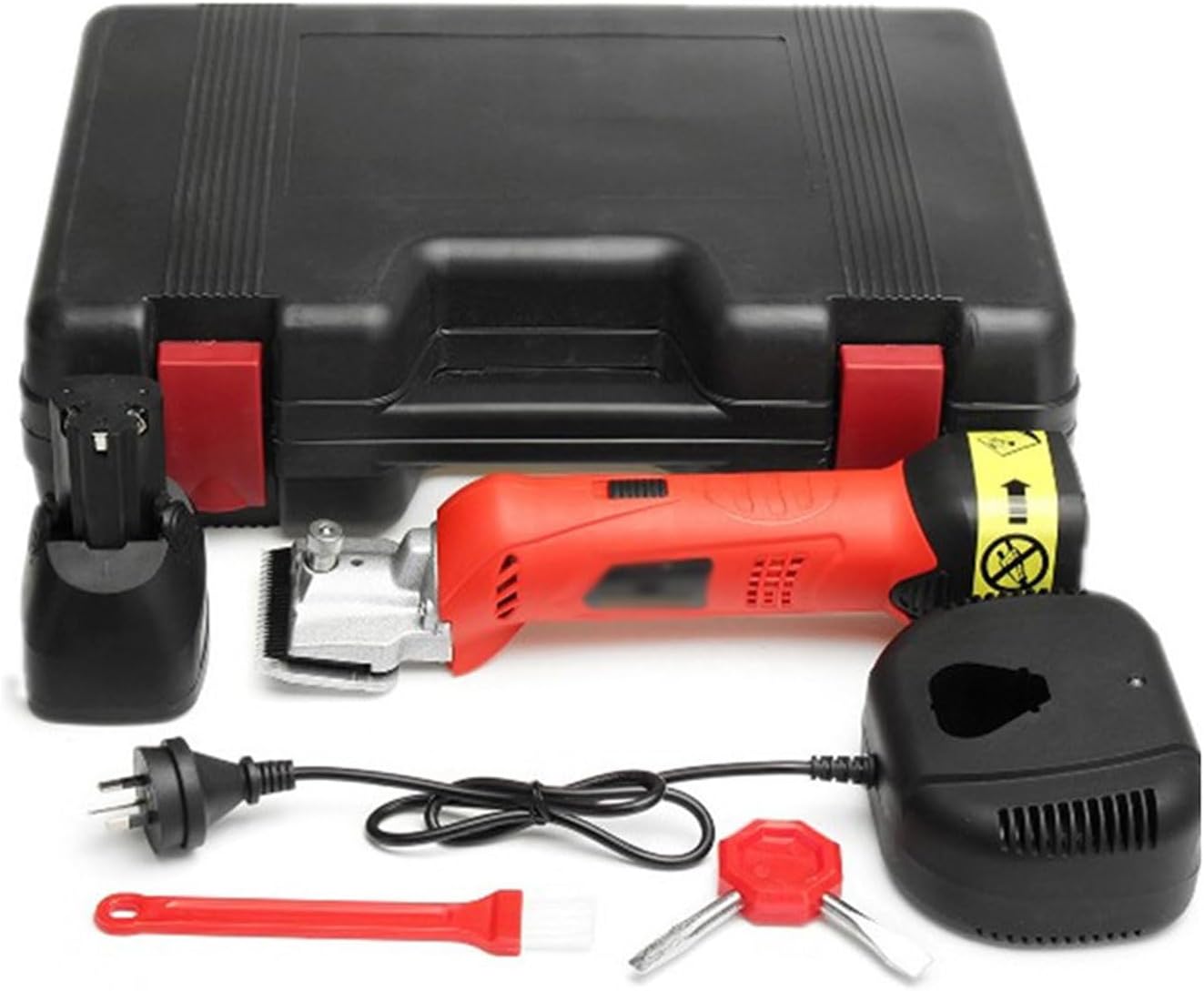 78mm Rechargeable Horse Hair Clipper, 2400r/min Cordless Electric Powerful Pet Scissors, 6 Speed Adjustable, Livestock Hair Scissors for Horse, Cow, Sheep, Donkey, Alpaca