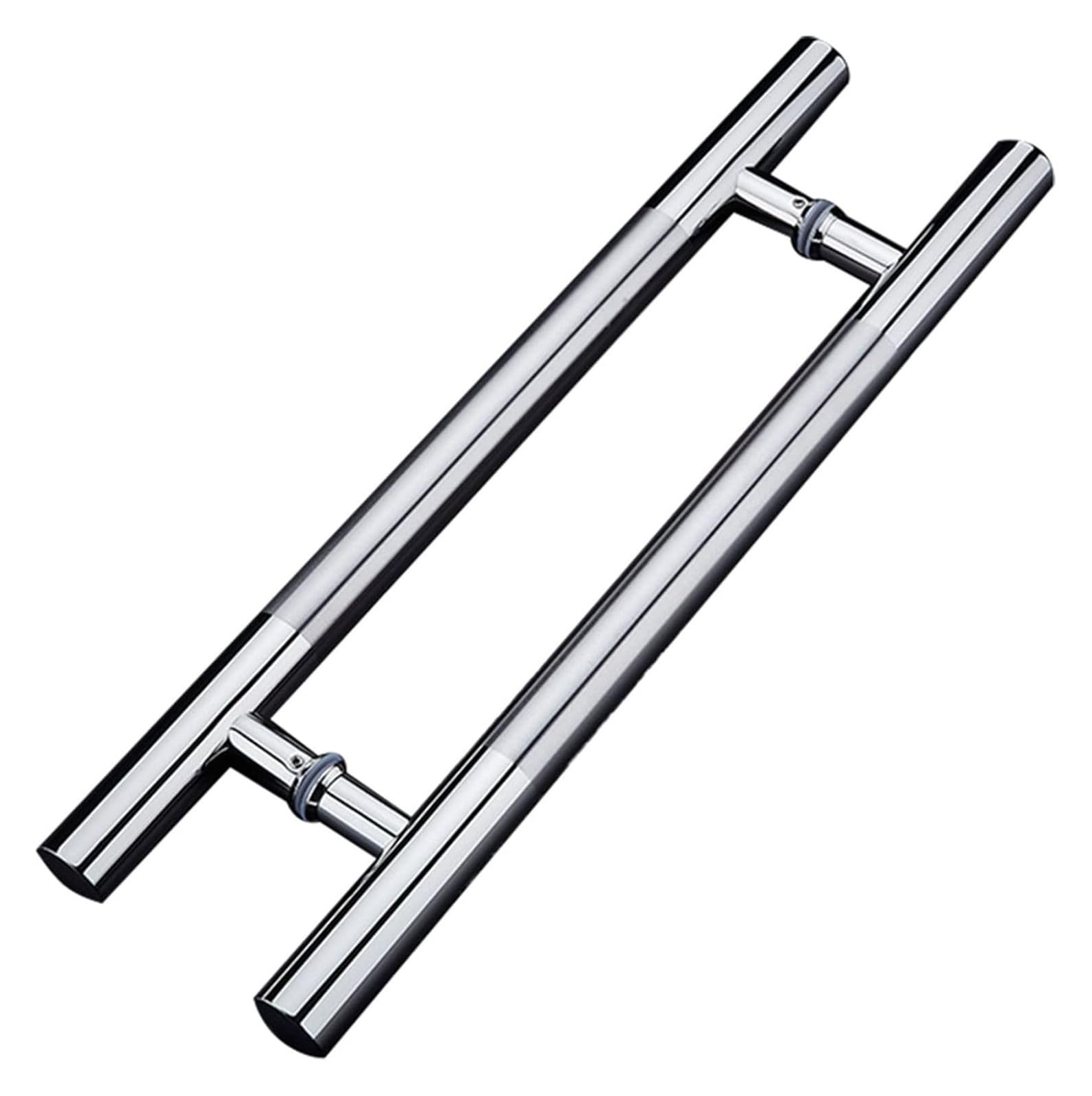 UGZPWQLNX Stainless Steel Round Tube Glass Door Handle, Stainless Steel Double-Sided Sliding Barn Door Handle Brushed Silver Multiple Sizes(L:120Cm(47.2In)/90Cm(35.4In))