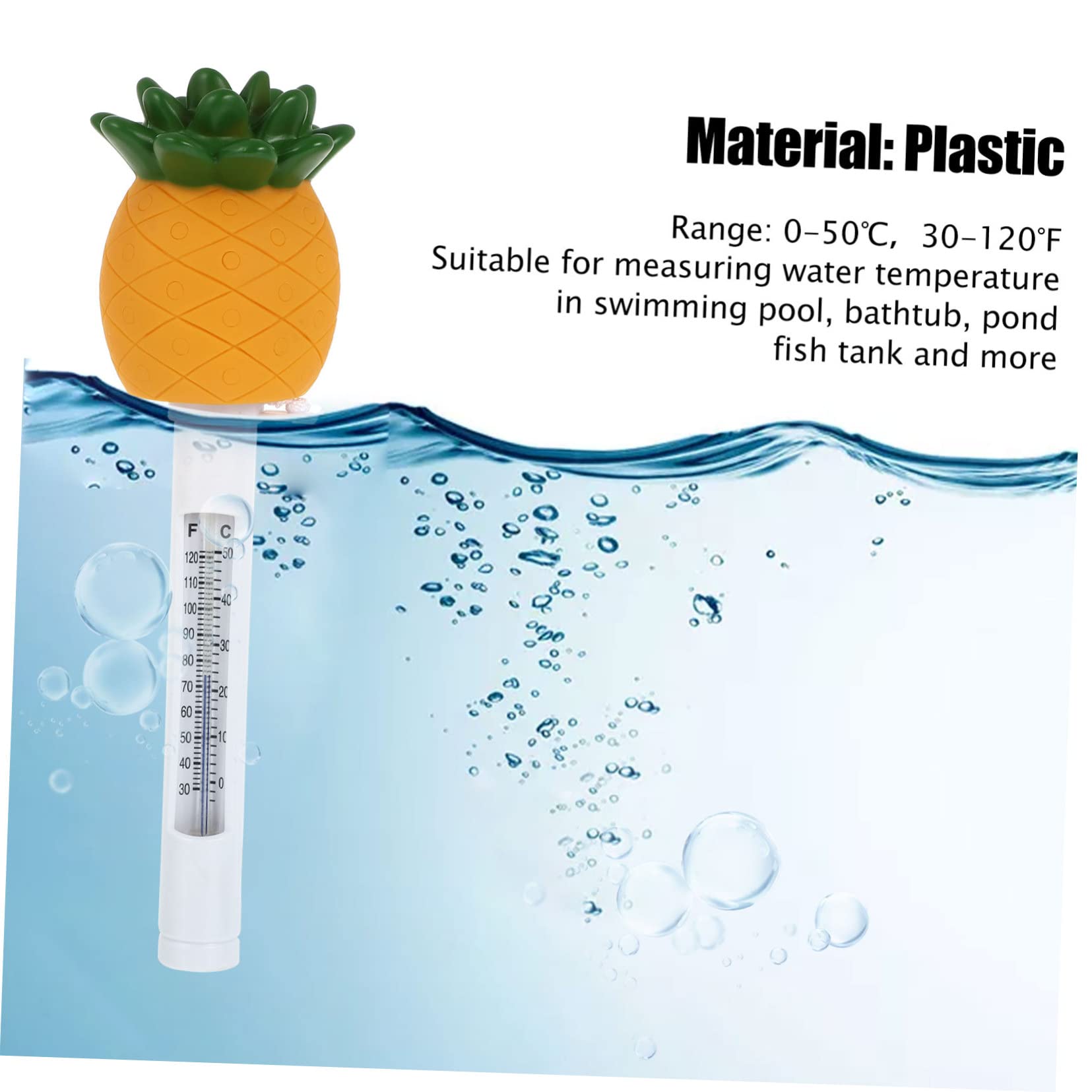 2 Stück Schwimmendes Thermometer für Pools Cartoon Pineapple Design zur Schnellen Temperaturmessung für Badewanne und Aquarien Celsius Fahrenheit Anzeige für Innen und