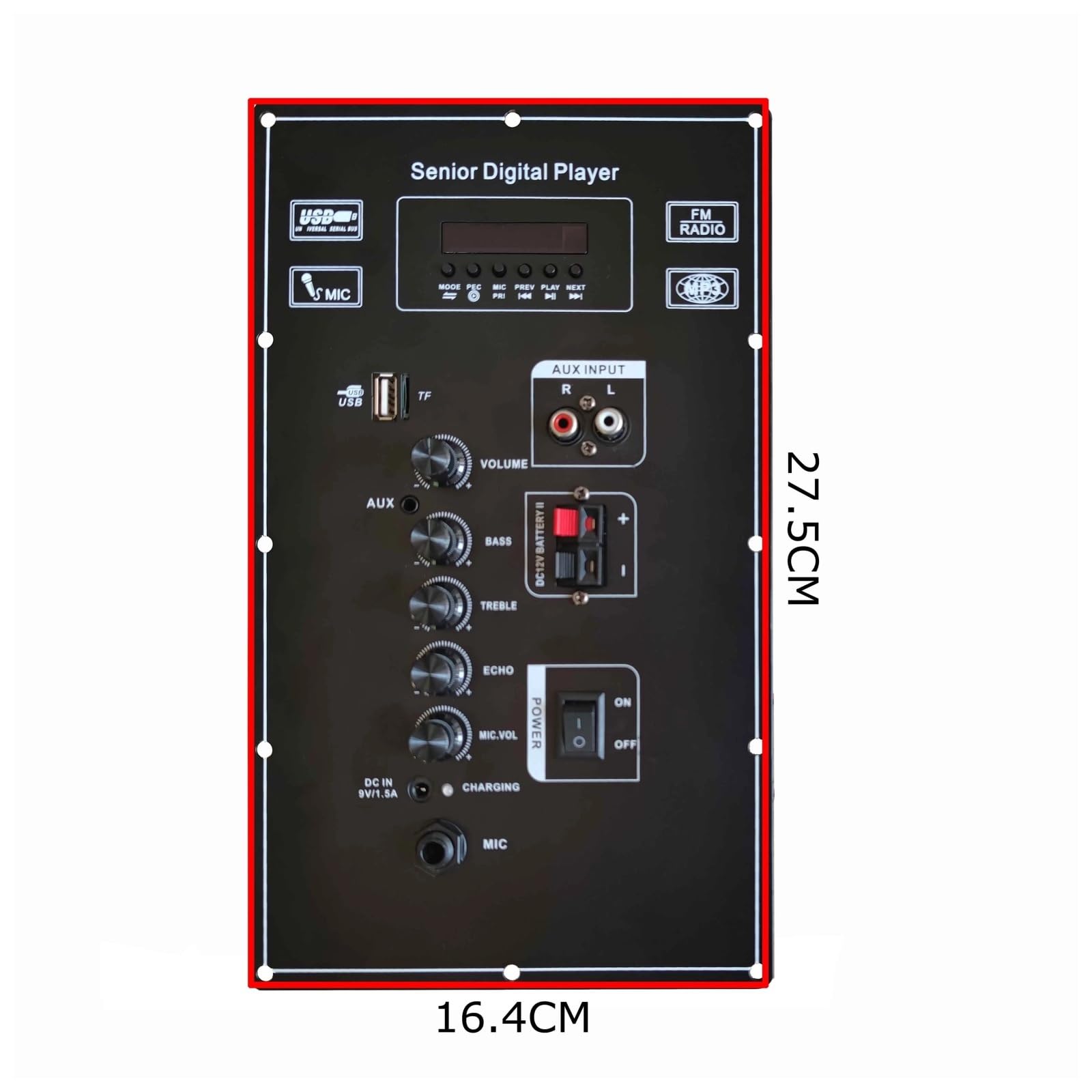9V Cyfrowy Bluetooth Stereo Wzmacniacz Płytowy Podwójne Mikrofony Wzmacniacze 80 W Kompaktowy i inteligentny
