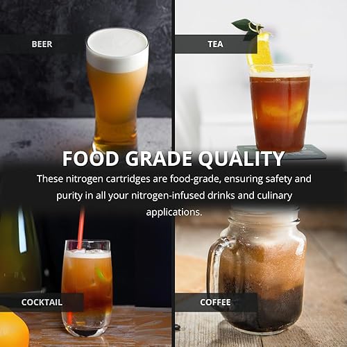 Miniatura 4 de Cartuchos de grado alimenticio roscados de nitrógeno - 0.14 oz (N2 puro) - Paquete de 30