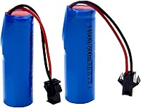 Vista 5 de Blomiky Paquete de 2 baterías recargables de iones de litio de 3.7 V 500 mAh, enchufe SM 2P con cable USB para auto de acrobacias RC de doble cara