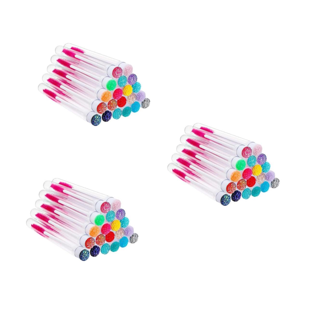 60 Piezas Cepillo Para Extensiones De Pestañas Máscara Tubos De Pestañas Botellas De Rímel Botella De Crema De Pestañas Cepillos De Pestañas Fibra Artificial Diamante Carrete