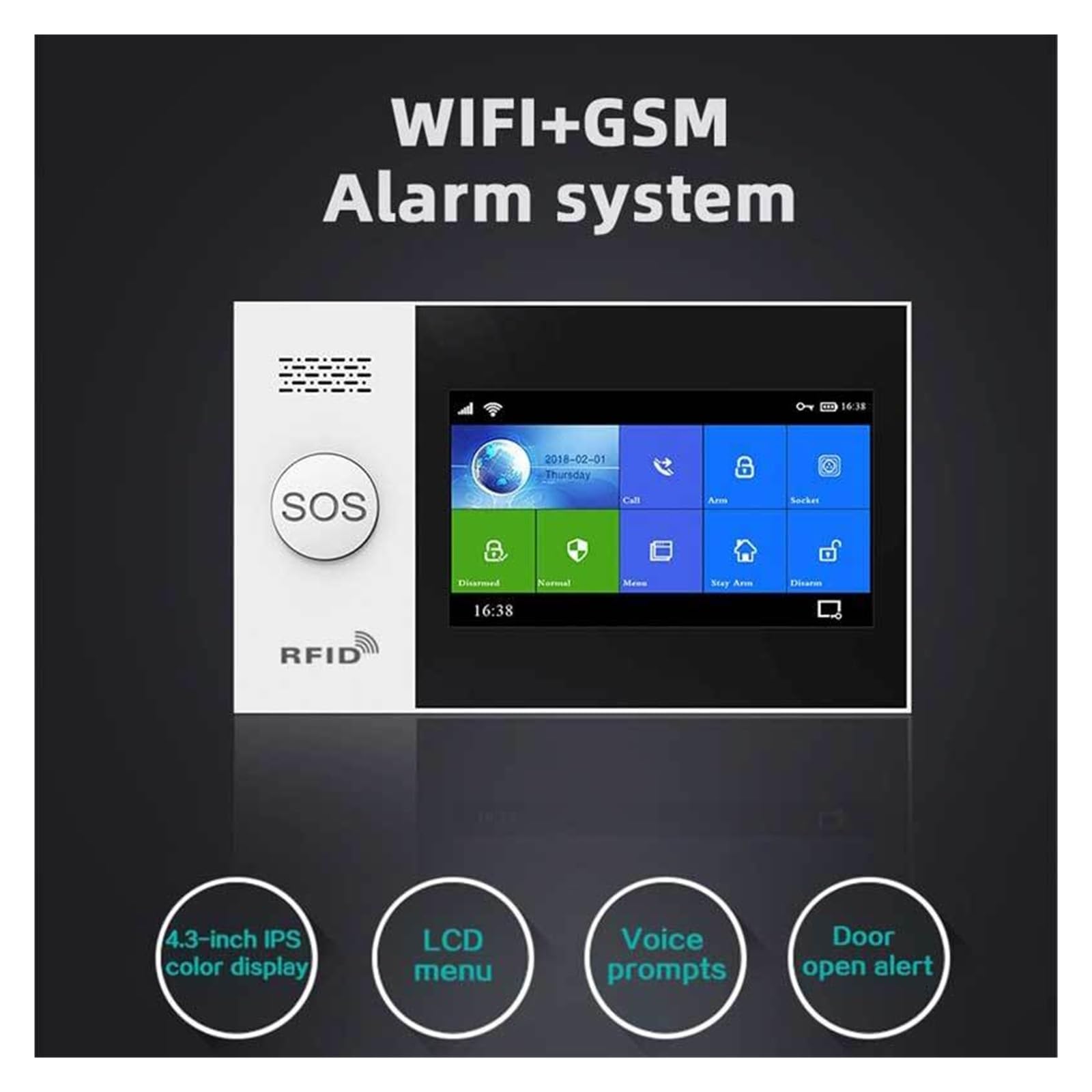 Sistemi Allarme Casa Di Allarme GSM Wifi Con Sicurezza Da 4,3 Pollici For Il Telecomando APP Call/SMS Supporto Domestico(E Kit)