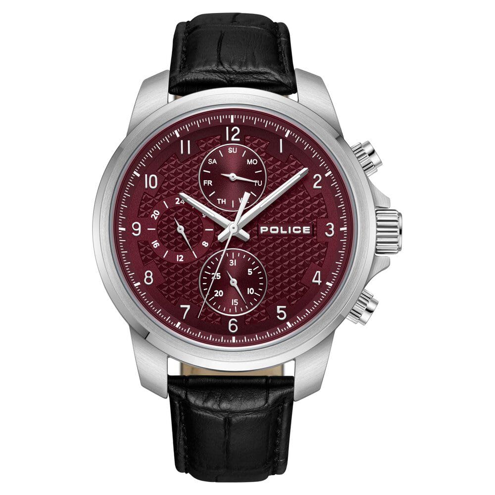 Police Quartz Multifunction Maroon dial Leather Strap Watch for Men-PLPEWJF0021502 (B0D4W2SYZY) Amazon Price History, Amazon Price Tracker