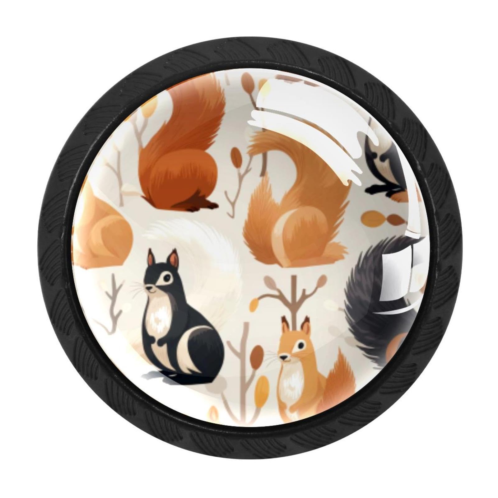 Chenzzzz Multicolored 09 4 Pieces Kitchen Cabinet Drawer Dresser Door Knobs Pulls Handles, Squirrel
