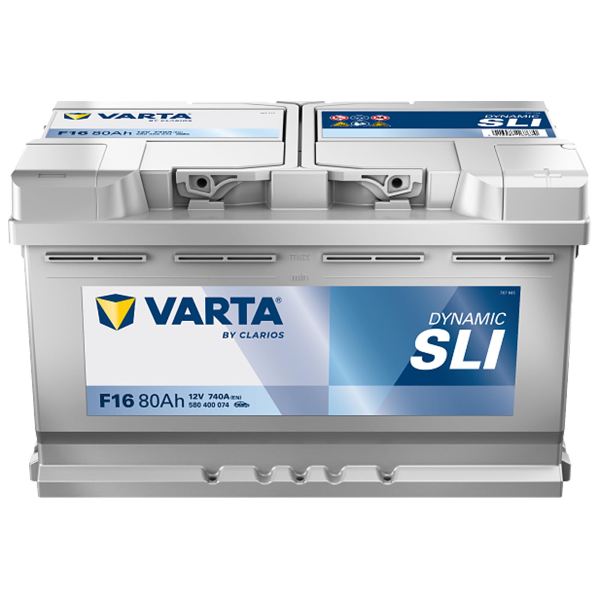 VARTA Automotive DYNAMIC SLI (F16) 12V 80Ah 740A - Nassbatterie KFZ mit Standardausstattung & ohne Start-Stopp System - Starterbatterie für einfachen Energiebedarf - Bleisäurebatterie wartungsfrei | Starterbatterie Standardausstattung & ohne Start-Stopp S