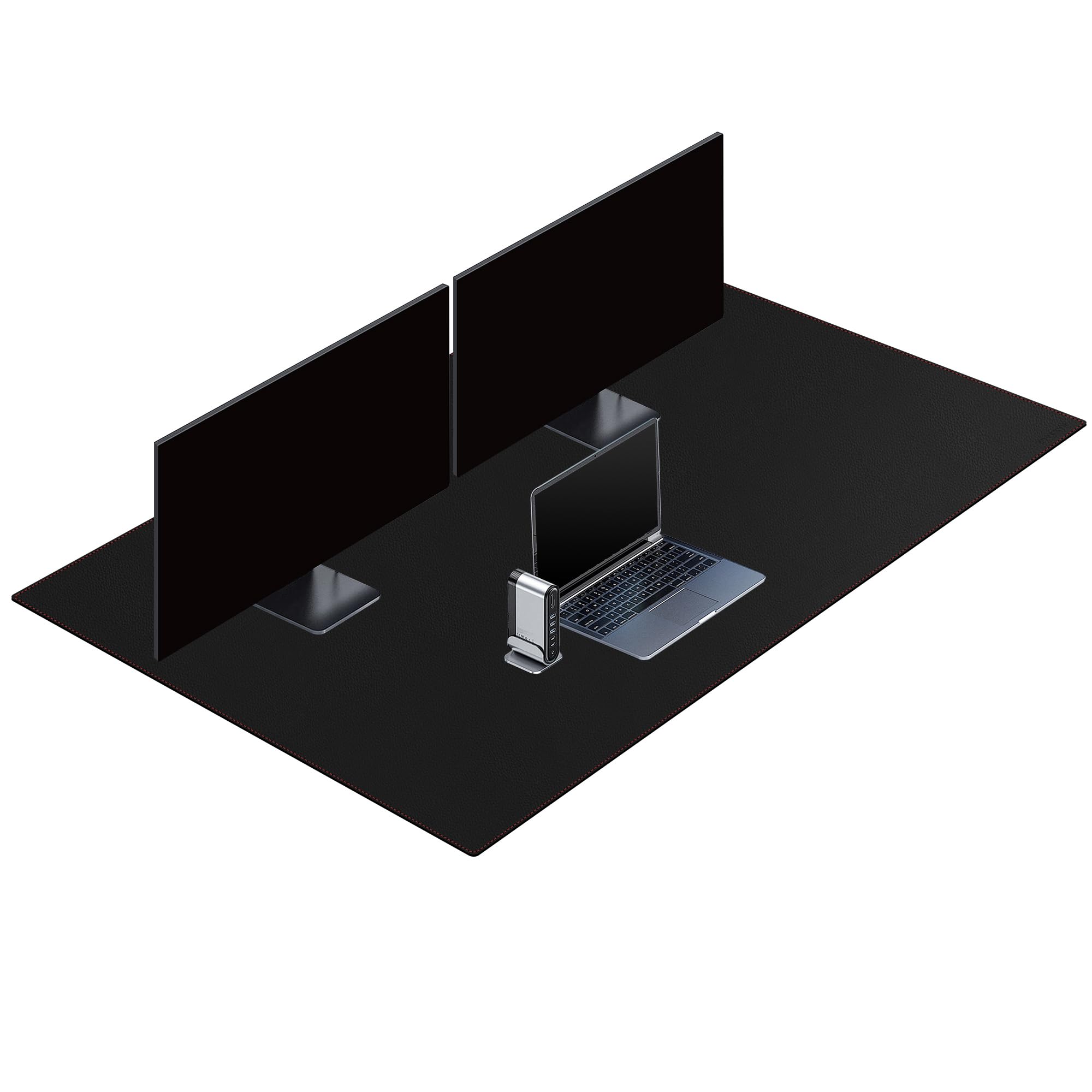 ZORESYN Tappetino per Mouse Grande [150cm x 90cm] - Tappetino Scrivania pelle - Mousepad XXL - Pelle PU Impermeabile + Scamosciata Antiscivolo (Nero)