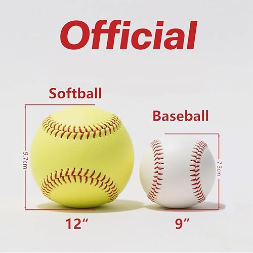 Miniatura 2 de OMYOPY Paquete de 2 pelotas de béisbol en blanco con núcleo de corcho sólido, pelotas de béisbol de 9 pulgadas, autógrafos sin marcar, para juego de