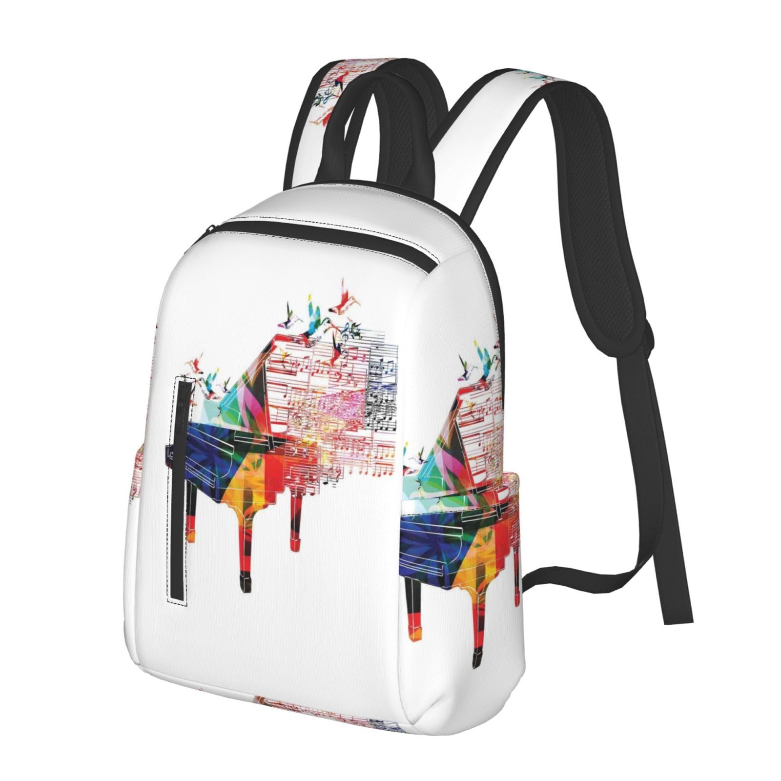Kolorowa klawiatura fortepianowa z nadrukiem muzycznym Lekki plecak torba podróżna Codzienny plecak