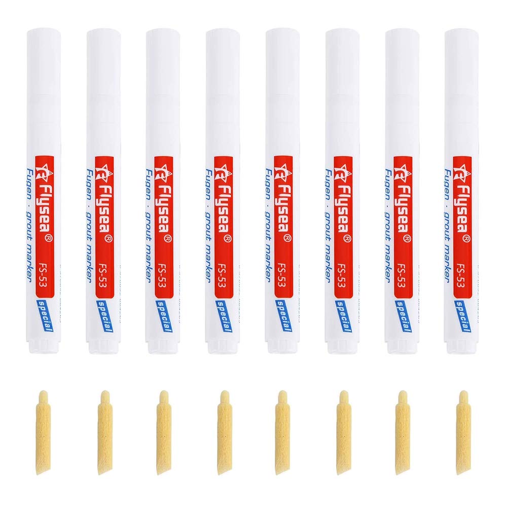White Grout Pen, 8 Pieces Tile Grout Pens White, Waterproof Grout Repair Pens Restorer Marker Pens for Wall Floor Tile Gap