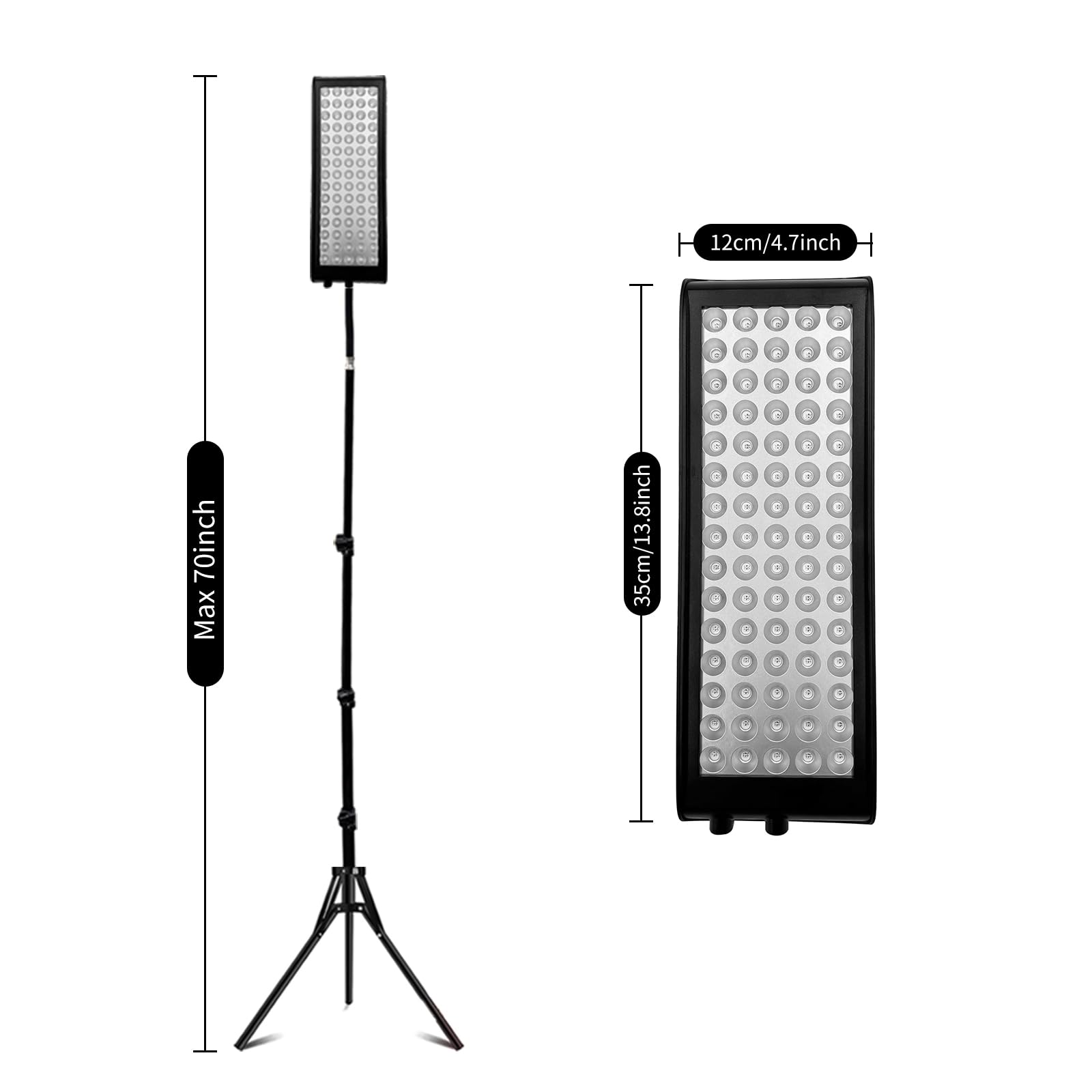 Lampada a luce rossa per corpo, lampade a luce infrarossa con supporto, 660 nm rosso e 850 nm vicino all'infrarosso dispositivo a luce rossa per tutto il corpo