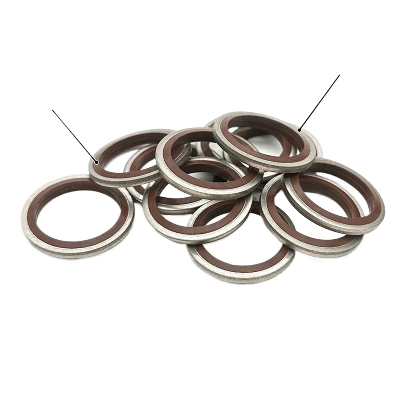 Arandelas Planas M5 M6 M8 M10 M12 M14 M16 M18~60 Junta de tapón arandela unida, anillo sellado combinado(316 red,M 8,10Pcs)