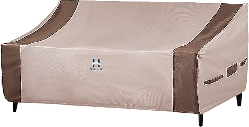 HAMLER Funda para sofá de patio, funda resistente para sofá de 4 plazas, impermeable, se adapta hasta 124 pulgadas de ancho x 34 pulgadas de