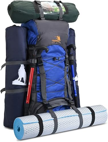 Miniatura 6 de Bseash Mochila de camping de senderismo con marco interno de 60 litros con cubierta para lluvia, mochila de viaje deportiva al aire libre para