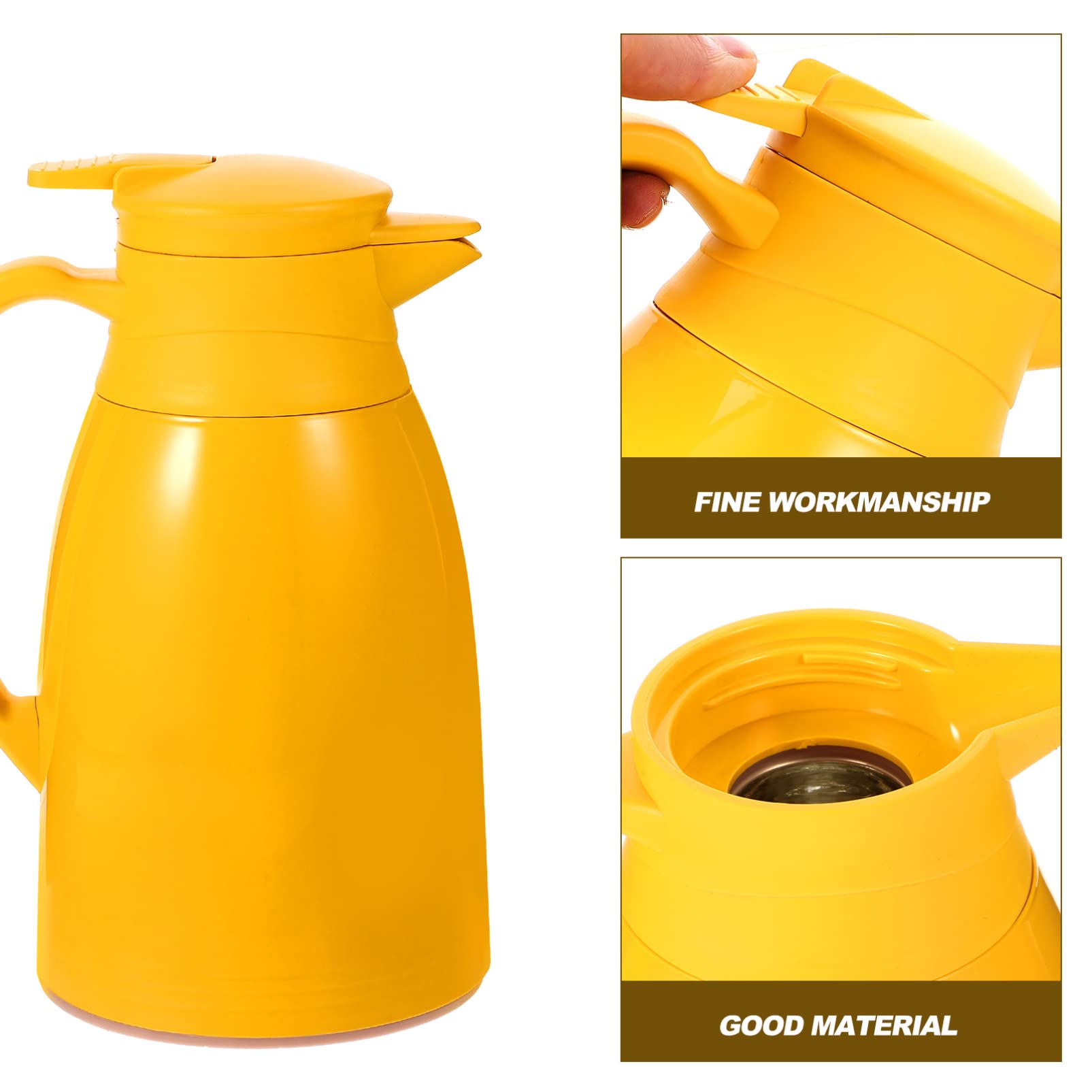 Bouteille Isolante 1000ml en Verre et Pp Jaune à Étanchéité
