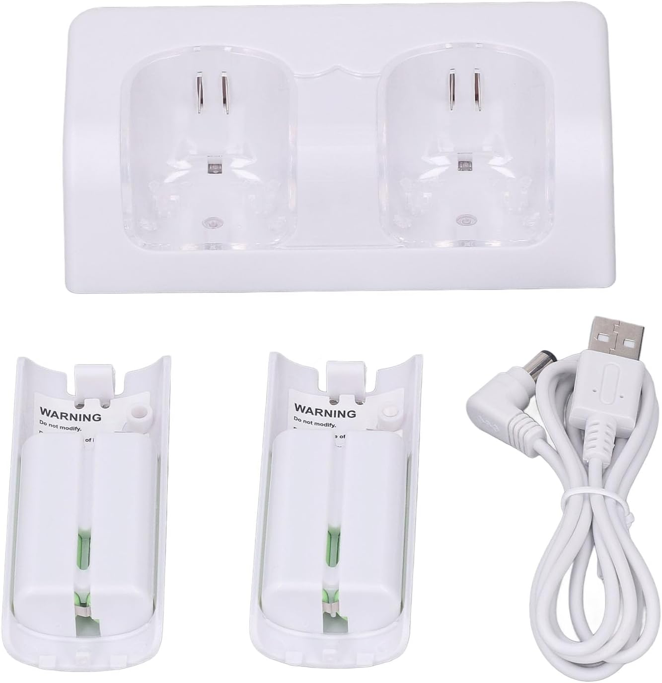 DAUERHAFT Remote Controller Charger Station, Accessory 4 in 1 Portable ABS Remote Charging Station Dock Lightweight for Home (White), #011