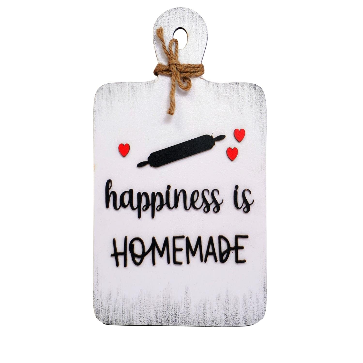 Chalk My Theme 3D Happiness is Homemade Chop Board Wooden Wall Art for