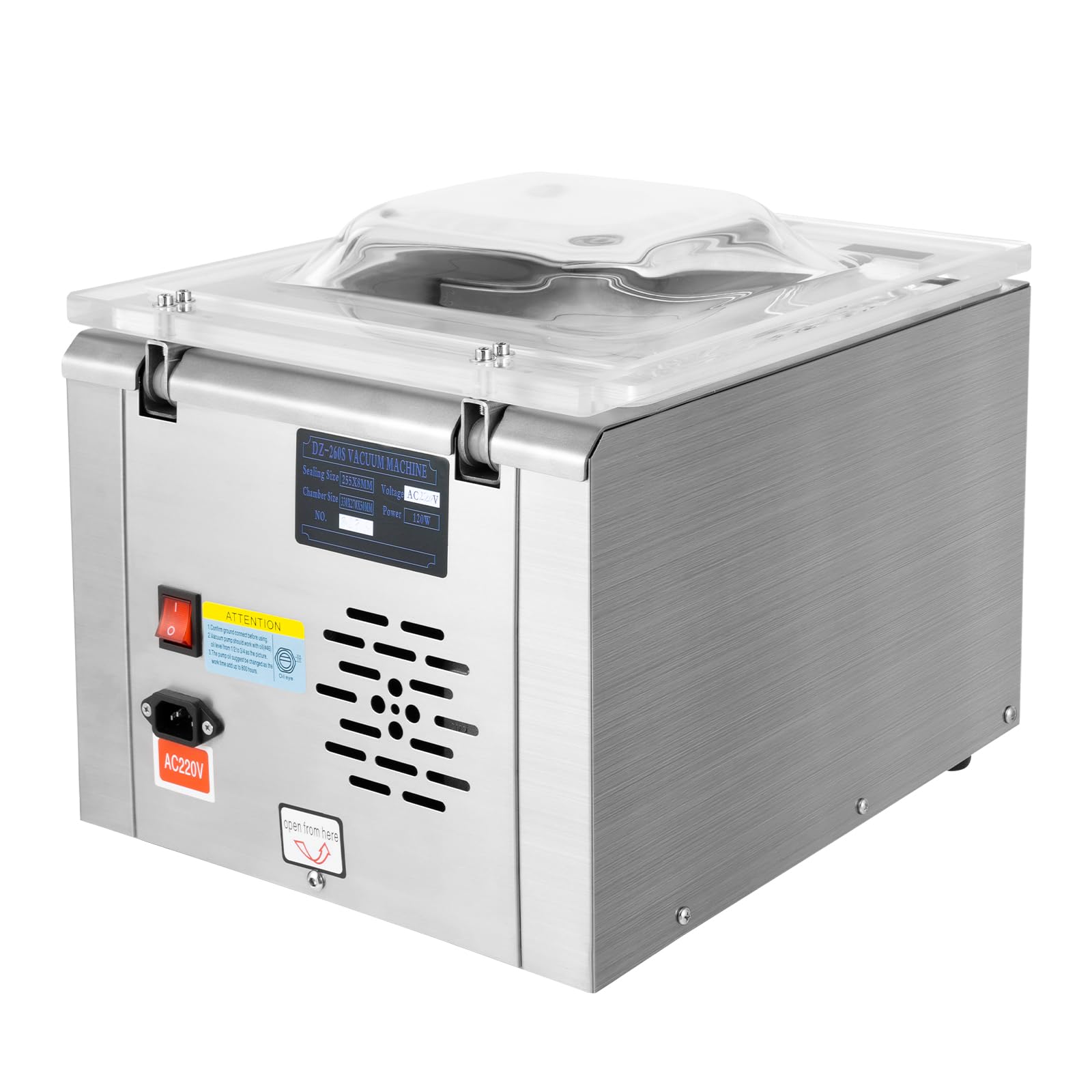 Envasadora al vacío profesional para Uso Doméstico y Comercial 220V 120W DZ-260 (manual en inglés)