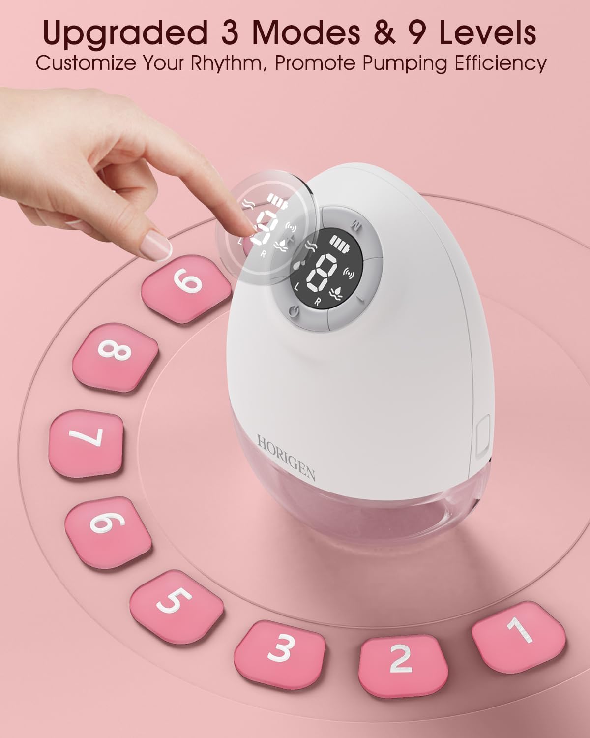 Woman wearing the HORIGEN E4 breast pump discreetly under her clothing