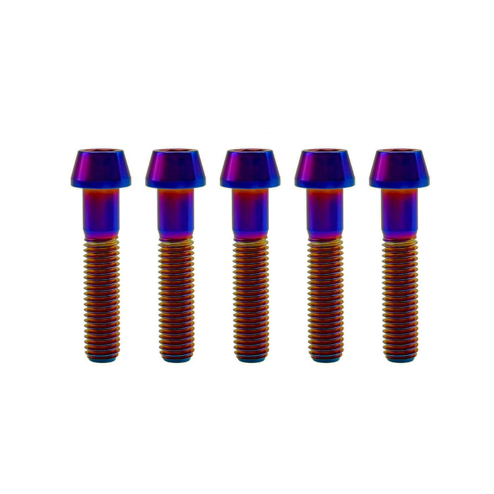 RISON Tornillo de Vástago de Bicicleta de Titanio M8x1.25x30mm Cabeza Cónica, 5 Piezas