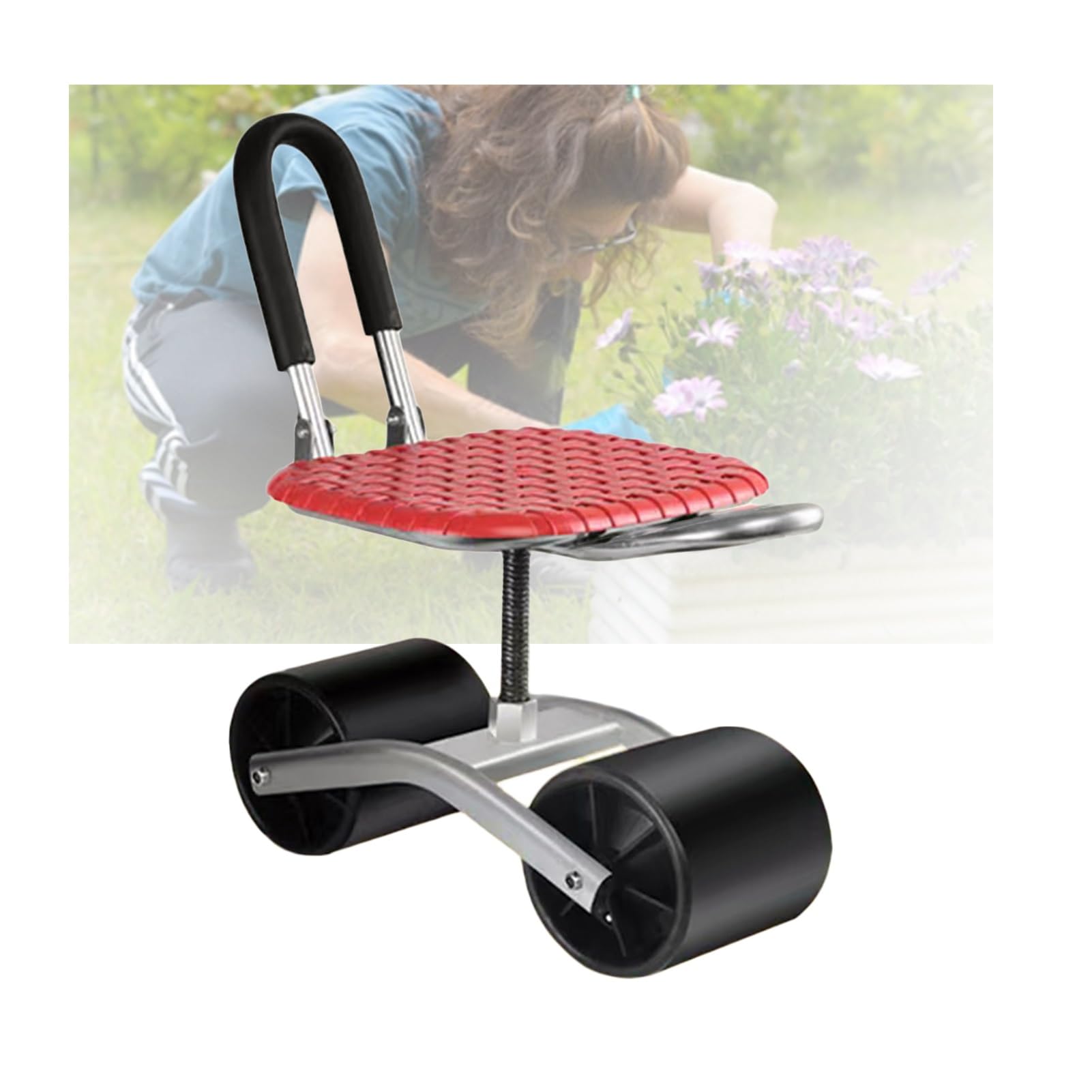 Chariot de jardin rotatif 360 anti mal de dos charge 150kg