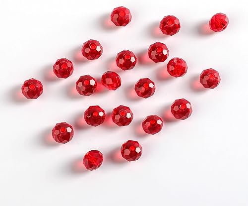 Miniatura 3 de Cuentas de vidrio Rondelle rojas de 0.394 in para la fabricación de joyas, 250 unids forma de Briolette facetada cuentas espaciadoras de cristal