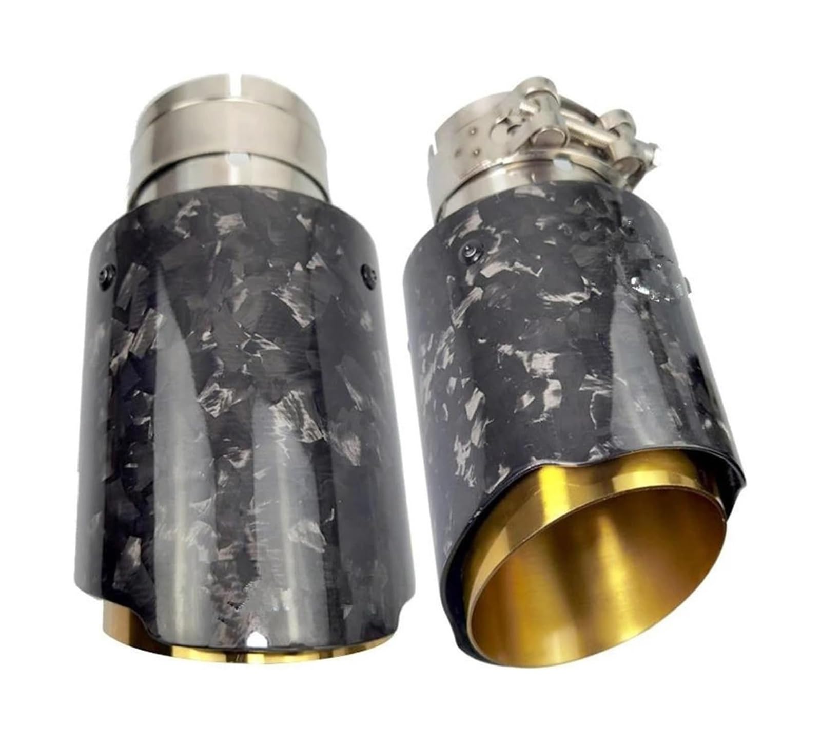Tubo Escape Coche Punta Silenciador Universal Acero Negro Borde Recto Dorado Silbato Coche Escape Tubo Silenciador(In 63mm Out 89mm)
