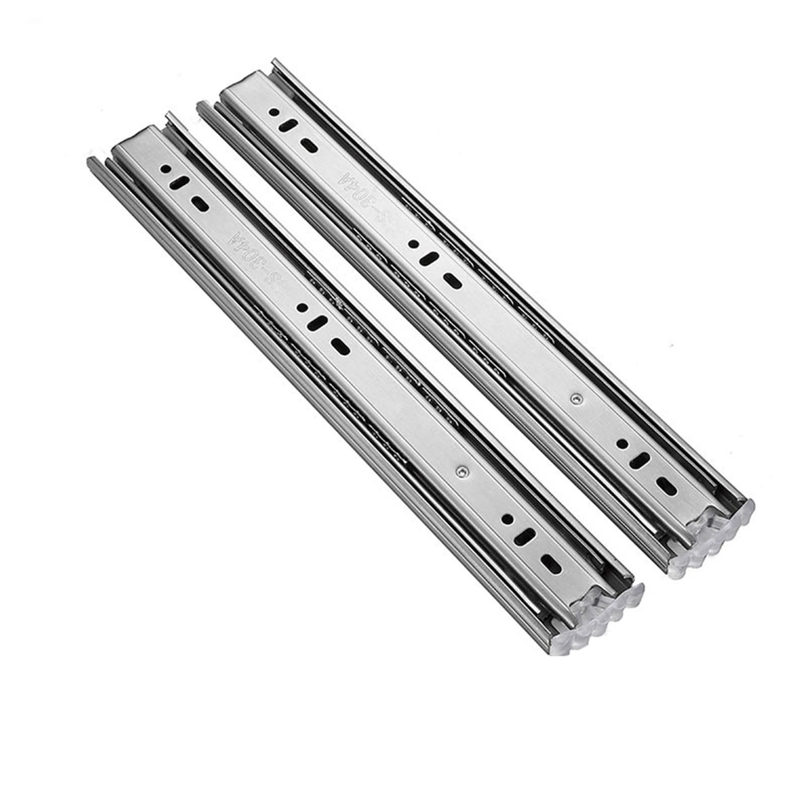 lhx 45 Wide Heavy Slide Drawer Track Thickened 3 Section Silent Slide Rail Three Section Drawer Rail Ball Bearing Guide 1 Pair (Size : 18Inch=45cm)