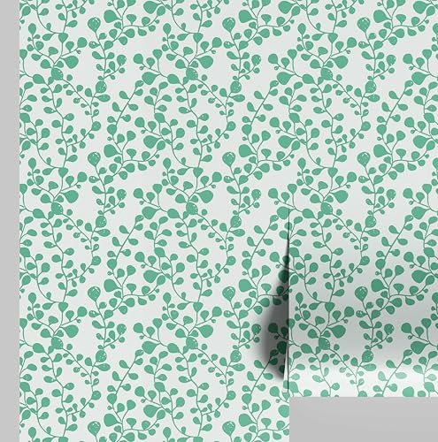 Papier peint adhésif repositionnable et vinyle texturé vert - 2
