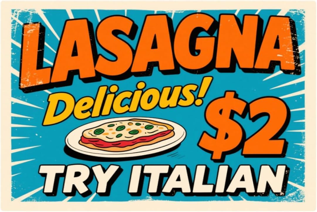 Try Italy Delicious Food Retro Art Plaque Wall Decor Funny Gifts for Cafe Home Kitchen Garage Bathroom Farm Garden Bar Metal Posters Tin Sign 8x12 Inch