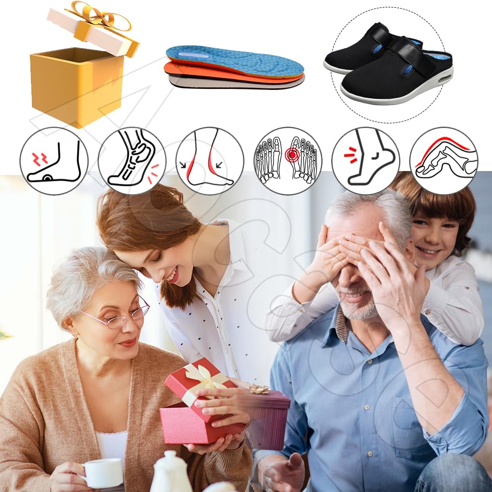 Zapatillas Hombre Extra Confort Zapatos ortopédicos para Mujer Zapatillas ortopédicas para Caminar Zapatos ortopédicos con colchón de Aire y Sandalias sin Cordones,Lightgrey,40 EU