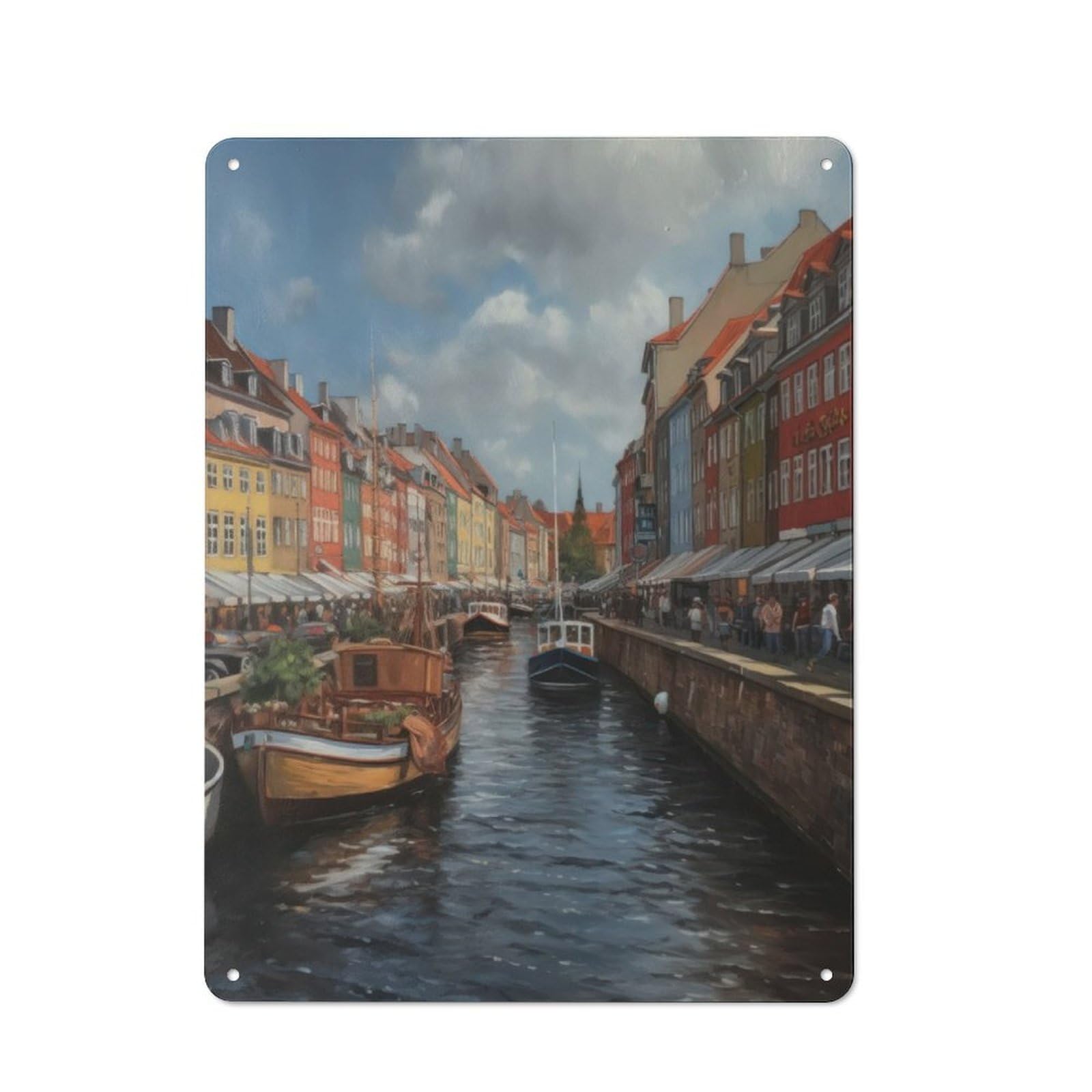 Junmoney Copenhagen Charm Denmark Rustic Tin Wall Sign 40X30cm, Kitchen Wall Decor For Bakery, Diner, Cafe Or Family Room