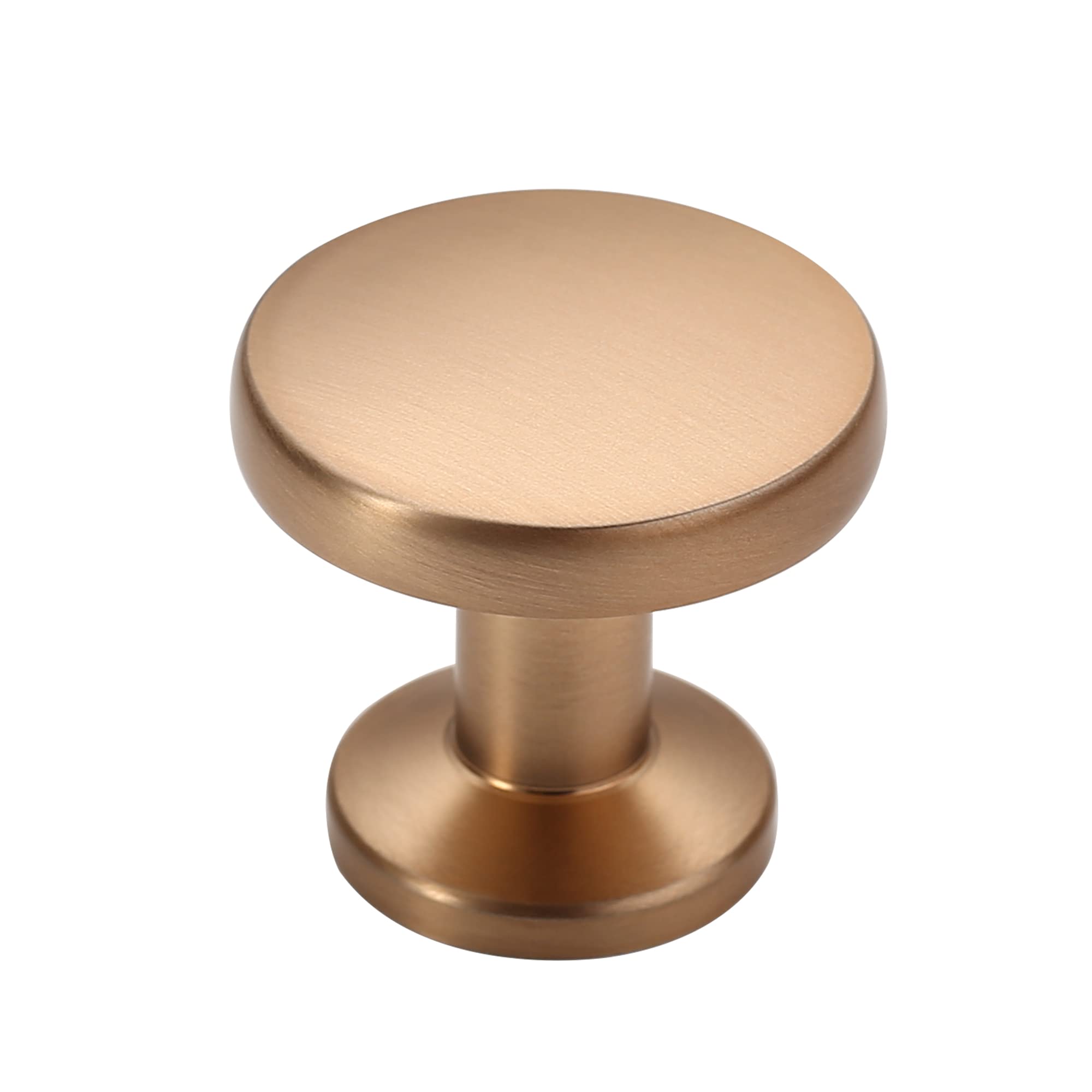 Alzassbg 15 Pack Champagne Bronze Cabinet Knobs, 1.1 Inch(30mm) Diameter Round Cabinet Knob Hardware for Kitchen Dresser Drawer AL6044TGP