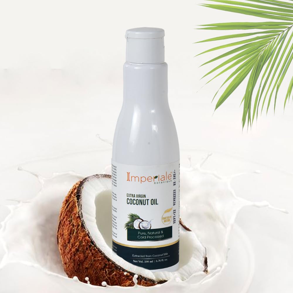 100% Pure Cold-Pressed Extra Virgin Coconut Oil | For Hair Growth, Skin Care & Baby Massage | Extracted from Fresh Coconut Milk | Natural, Chemical-Free | 200 ml