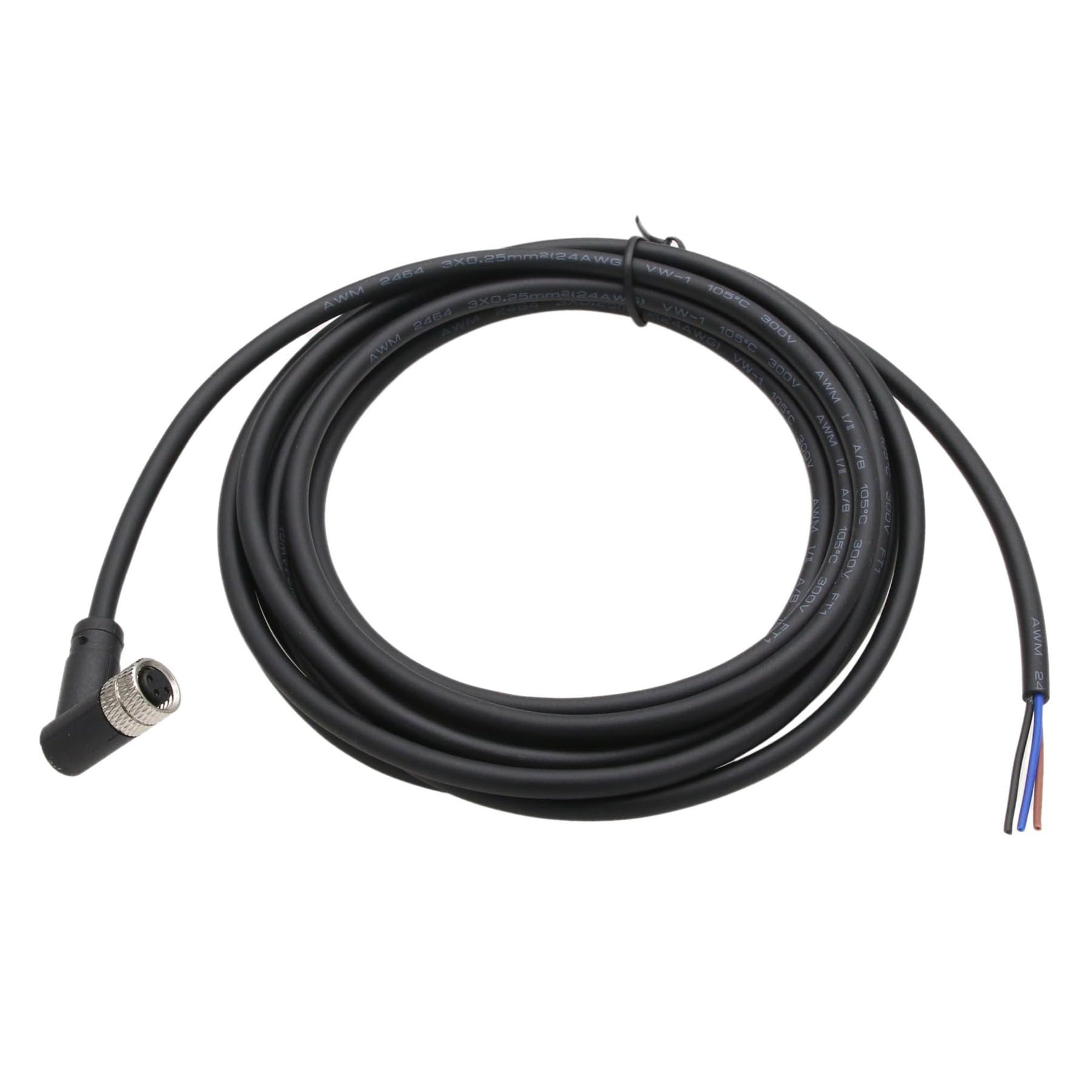 HangTon Cable de alimentación M8 hembra 3 pines sensor actuador blindado PVC 3m para Banner Baumer Turck SICK Omron